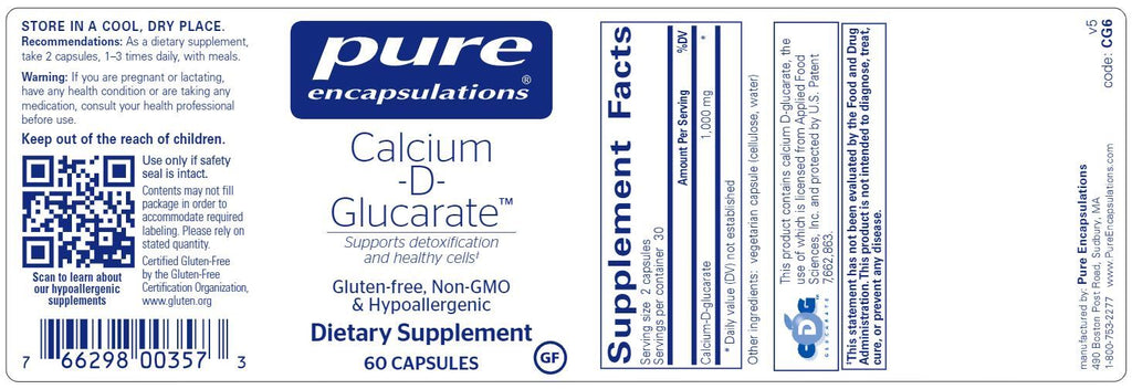 Calcium-D-Glucarate Default Category Pure Encapsulations 60 Capsules 