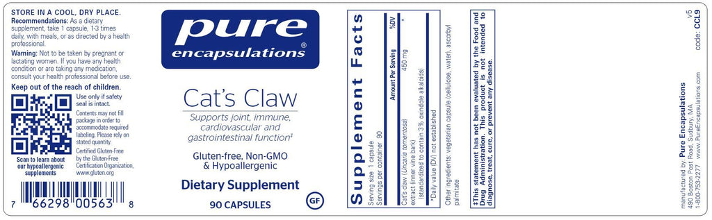 Cat's Claw Default Category Pure Encapsulations 90 Capsules 