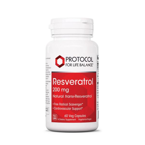 Resveratrol 200 mg - 60 Veg Capsules Default Category Protocol for Life Balance 