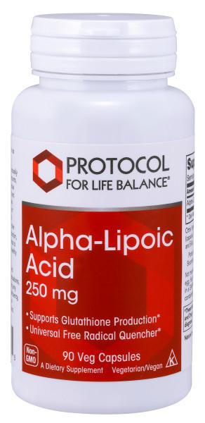 Alpha Lipoic Acid 250mg - 90 Capsules Default Category Protocol for Life Balance 