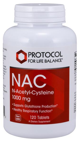 NAC (N-Acetyl Cysteine) 1,000mg - 120 Tablets Default Category Protocol for Life Balance 