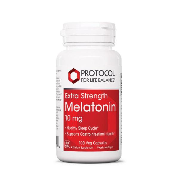 Extra Strength Melatonin 10mg - 100 Capsules Default Category Protocol for Life Balance 