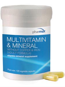 Multivitamin & Mineral without Copper & Iron -120 Capsules Default Category Pharmax 