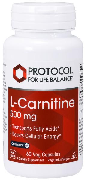 L-Carnitine 500mg - 60 Capsules Default Category Protocol for Life Balance 