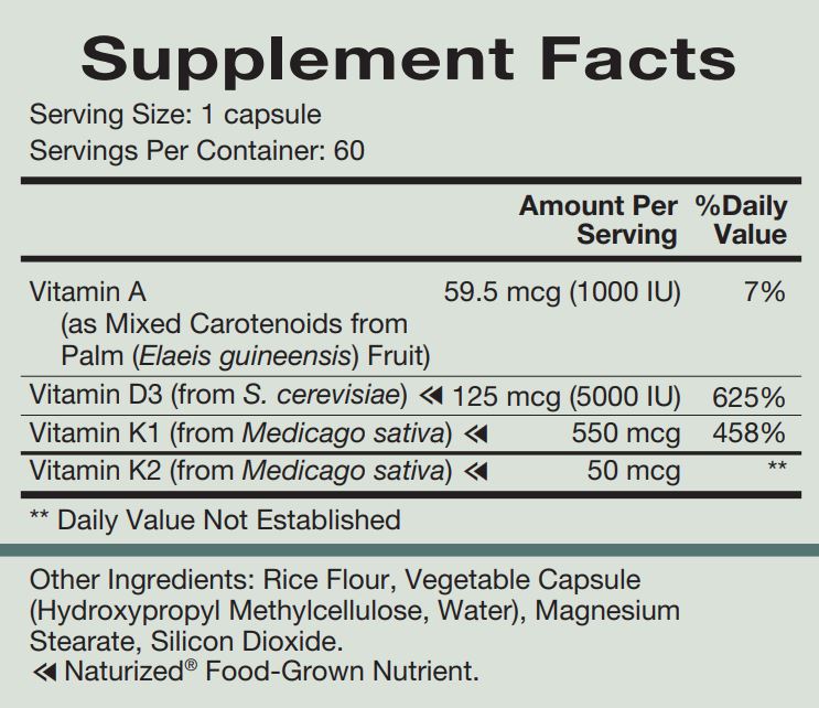 Vitamin DAK 60 Capsules Healthy Habits Living