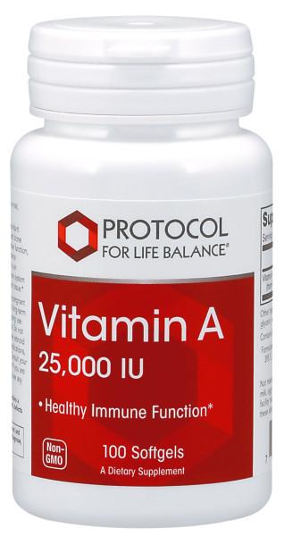Vitamin A 25,000 IU - 100 Softgels Default Category Protocol for Life Balance 