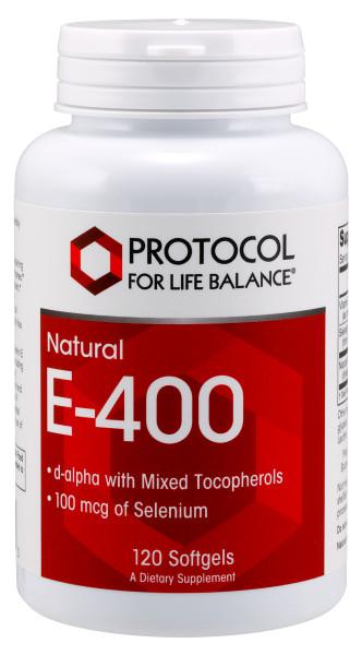 Natural E-400 - 120 Softgels Default Category Protocol for Life Balance 